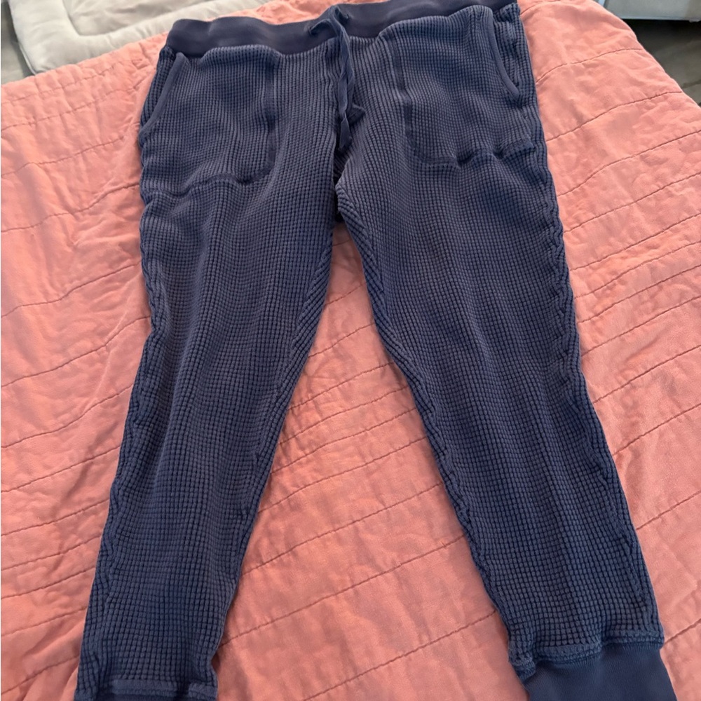 J crew Blue and pink waffle knit Jogger Pants
